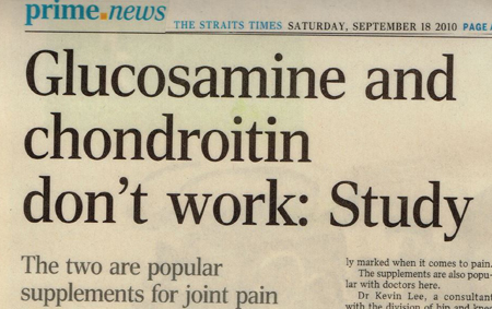 Oral Glucosamine and Chondroitin don't work: study